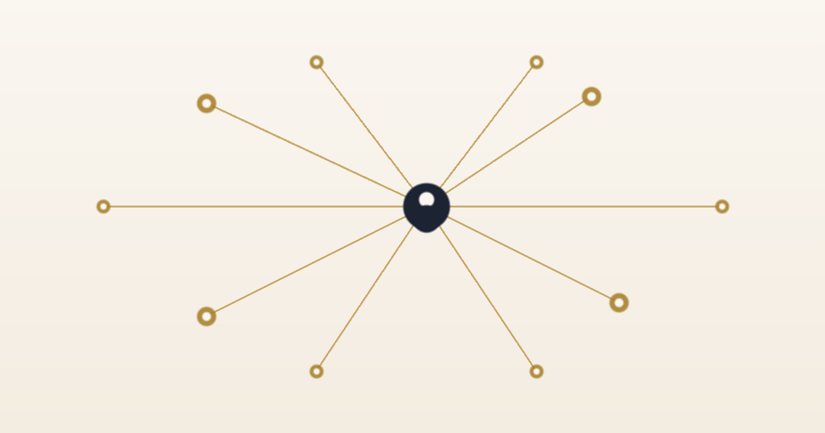 A human node at the center of a connected network of AI nodes